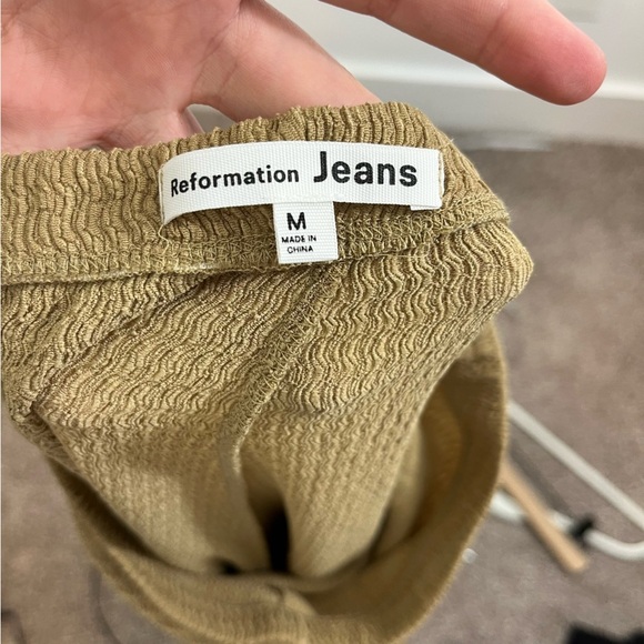 Reformation Agalia Pant Medium Tan Swirl Textured - Picture 5 of 5